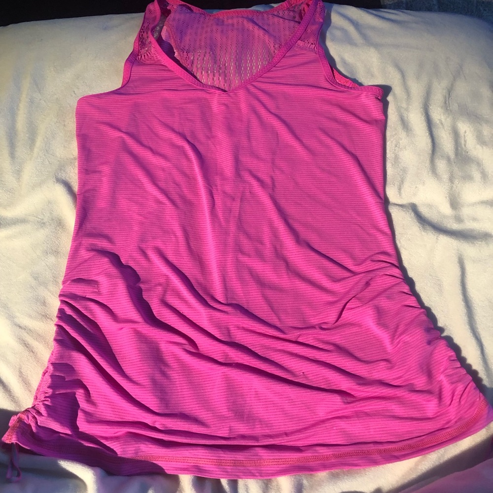 Lululemon Pink Stripped Tank Top Size 4/6 Small